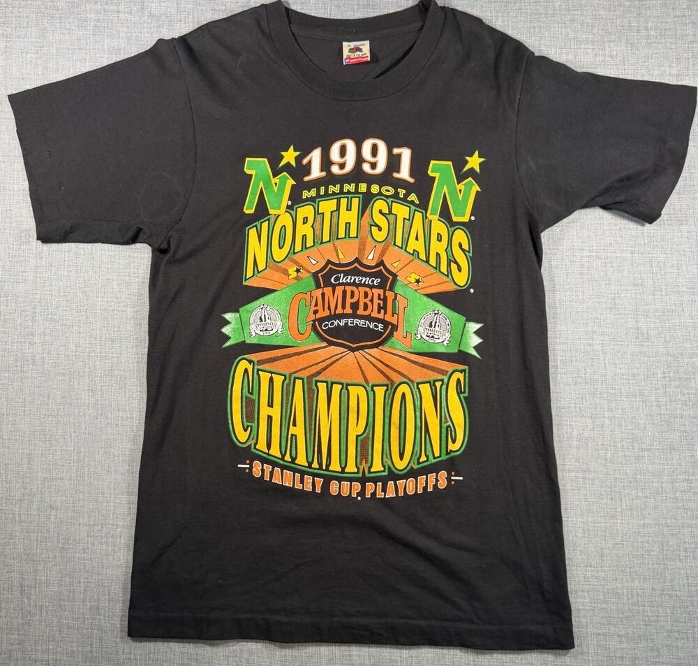 VINTAGE 1991 MINNESOTA NORTH STARS T SHIRT MET CENTER NHL Medium Fits AdultSmall